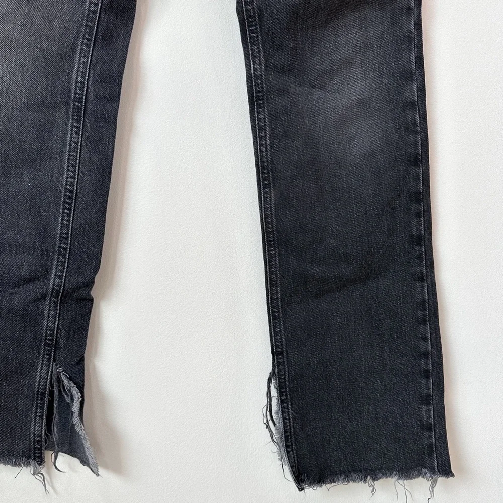 Zara Black Fade Straight Leg High Waist Jeans - Picture 6 of 6